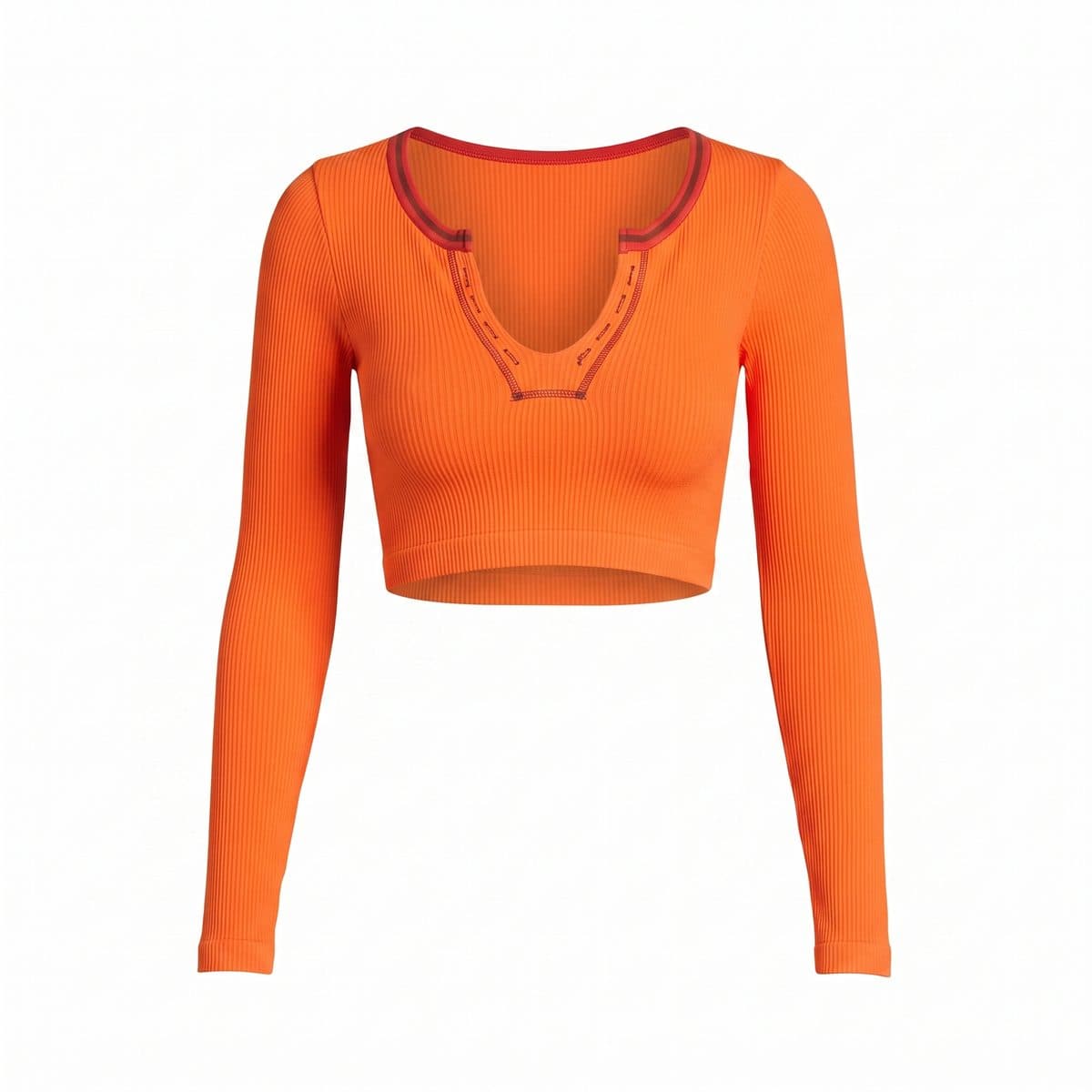 Ribbed Crop V-Neck